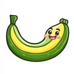 Cartoon banana with a happy expression