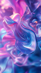 Obraz premium Abstract fluid art composition featuring vibrant colors of pink blue and purple in a dreamlike appearance