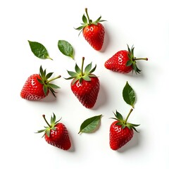 strawberries isolated on white background