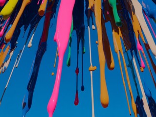 Colorful paint dripping downwards