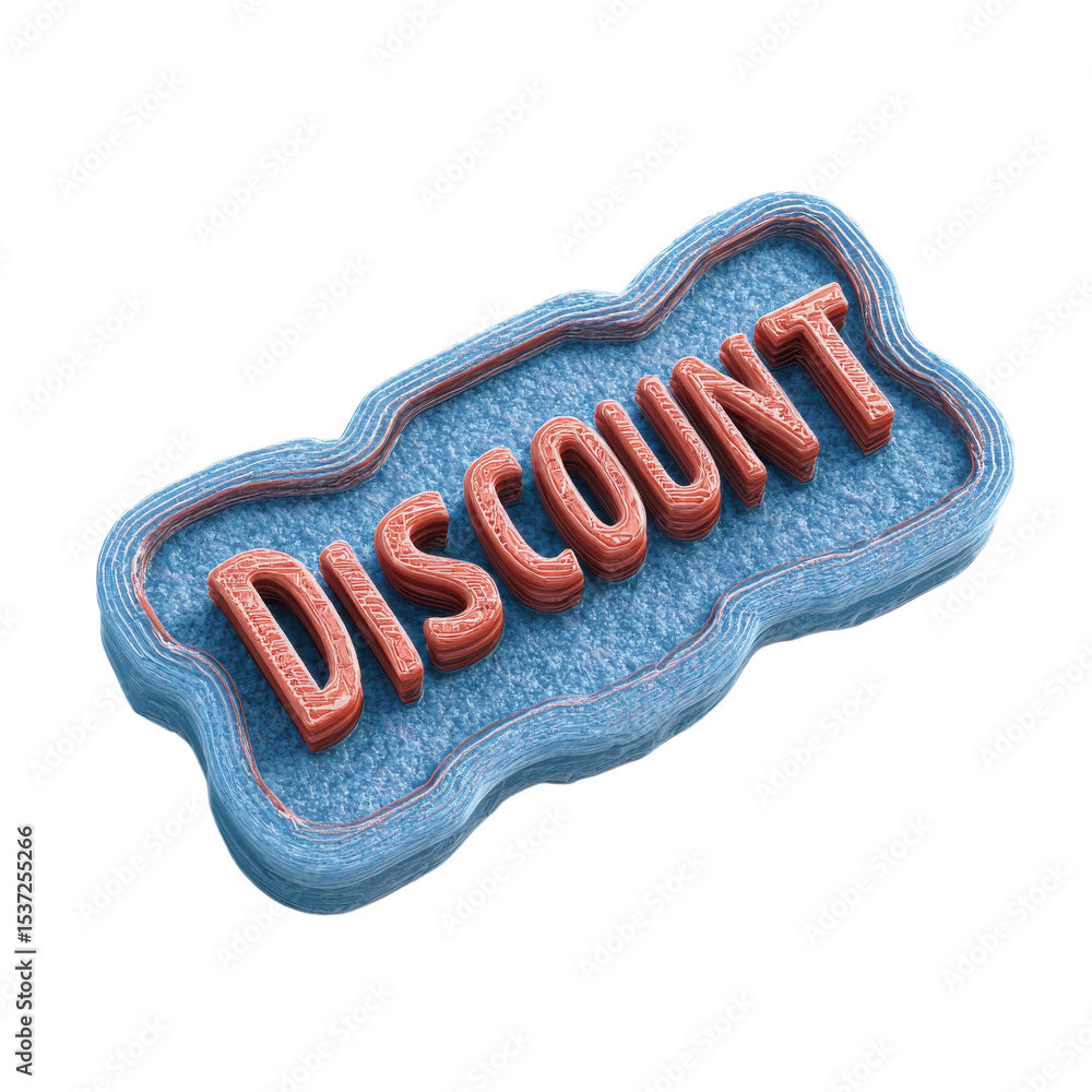 Fototapete 3d render discount badge isolated on transparent background