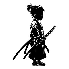 Obraz premium Ninja vector illustration isolated on transparent background