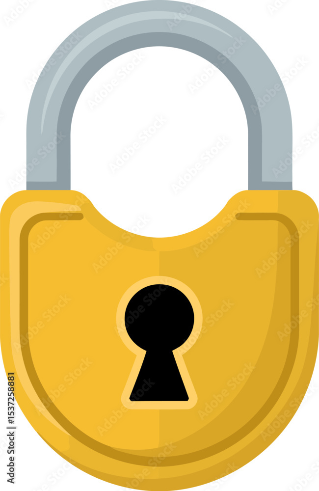 Poster vector lock icon: a secure padlock symbol with a keyhole design on a black background, perfect for w
