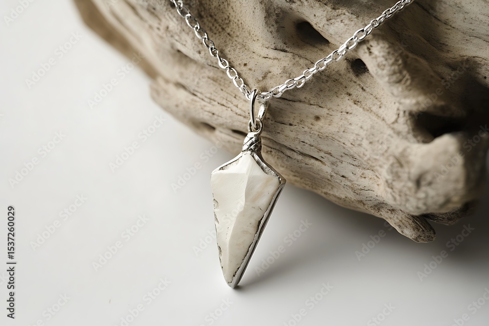 Poster directional symbol embedded in a pointed pendant design