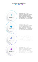 Vertical progress bar featuring 4 arrow-shaped elements, symbolizing the four stages of business strategy and progression. Clean timeline infographic design template. Vector for mobile presentation.
