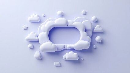 Pastel purple clouds frame background design