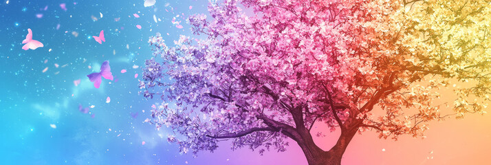 A blossoming tree, symbolizing growth, patience, and renewal.