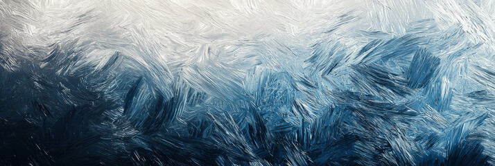 Lustrous brushed metal texture in a gradient of icy blue to rich silver