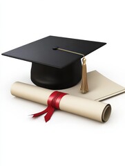 graduation cap and diploma on a white background12