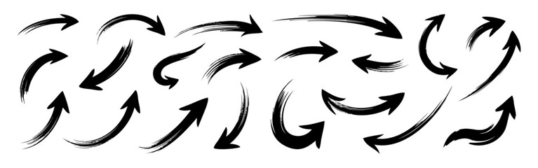 Arrow set. Collection of hand drawn grunge arrows.