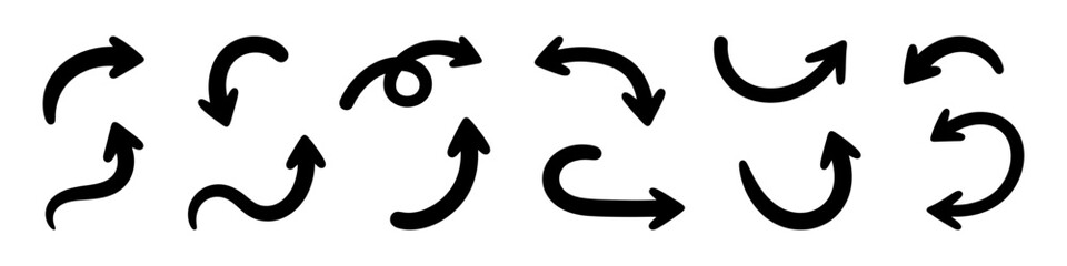 Arrow set. Collection of hand drawn arrows.