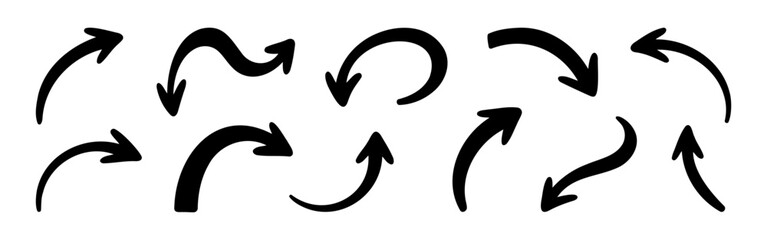 Arrow set. Collection of hand drawn arrows.