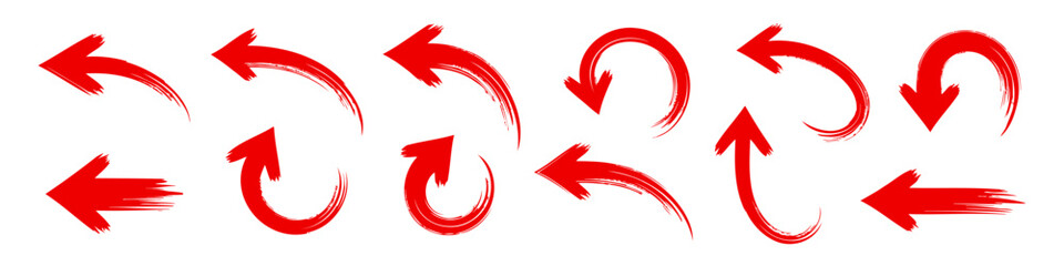 Arrow set. Collection of hand drawn grunge arrows.