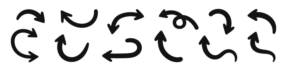 Naklejka premium Arrow set. Collection of hand drawn arrows.