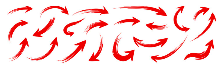 Arrow set. Collection of hand drawn grunge arrows.