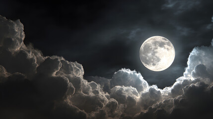 Glowing Full Moon Night Celestial Beauty
