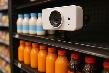 Smart camera monitoring products on supermarket shelves