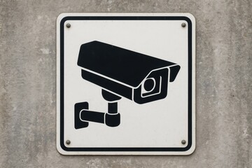 Security camera symbol indicating video surveillance on a wall