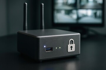 Secure wireless router transmitting encrypted camera streams for enhanced surveillance