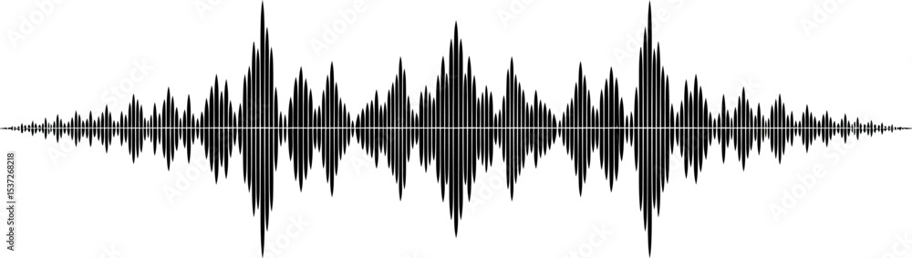Poster audio waveform sound wave graphic visual representation frequency amplitude signal design vector 100