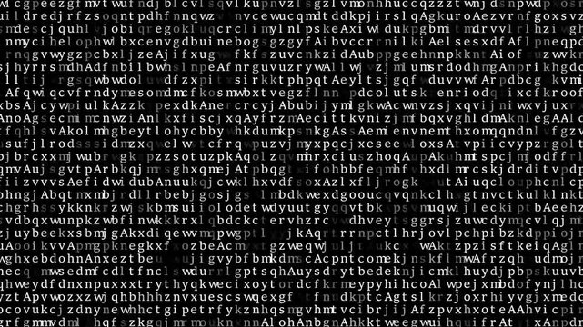 Abstract Matrix Motion Background. Encryption and digital security concept, flickering digital symbols. Cyber hacker attack data secure graphic user interface.