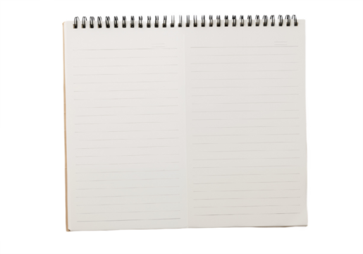 Minimalist Spiral-Bound Notebook with Textured Cover Against White Background