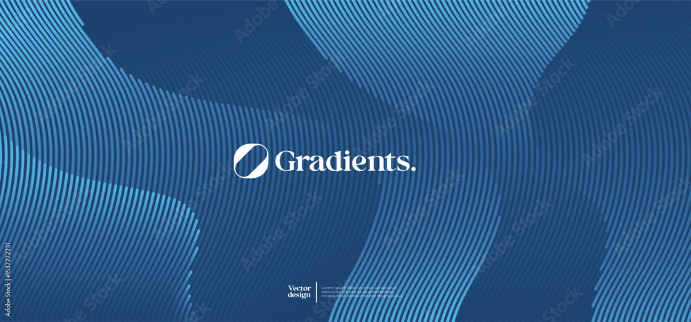Poster wavy linear pattern with gradient colors. vector futuristic background.