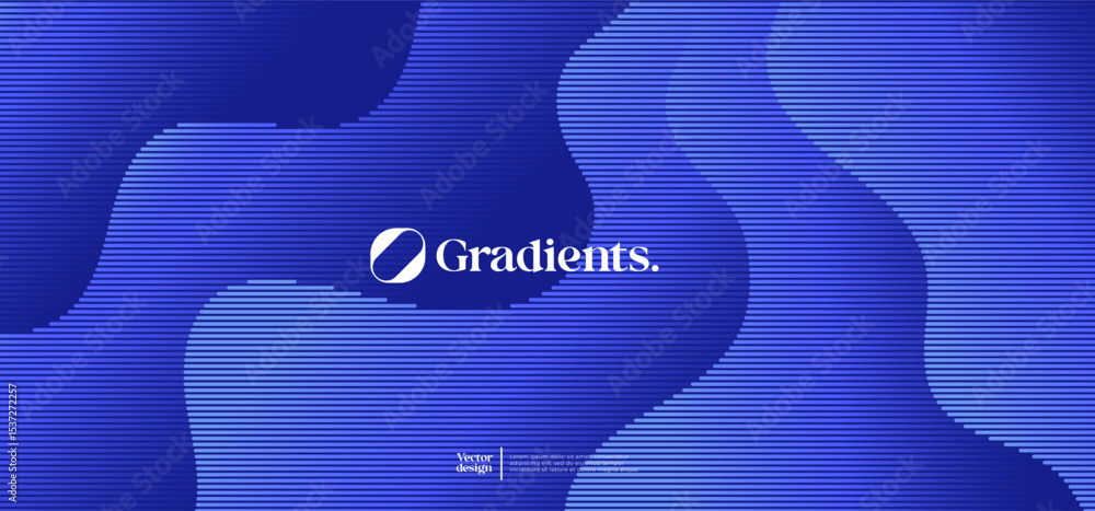 Poster wavy linear pattern with gradient colors. vector futuristic background.