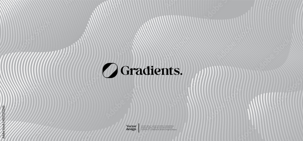 Poster wavy linear pattern with gradient colors. vector futuristic background.