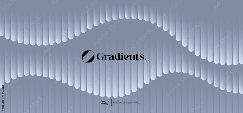 Poster wavy linear pattern with gradient colors. vector futuristic background.