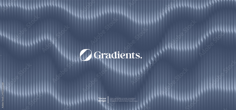 Poster wavy linear pattern with gradient colors. vector futuristic background.