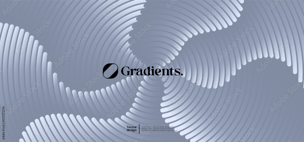 Poster wavy linear pattern with gradient colors. vector futuristic background.