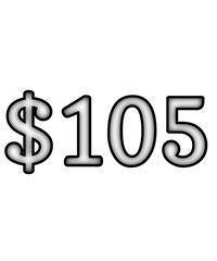 dollar sign on white background $105