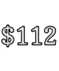 dollar sign on white background $112