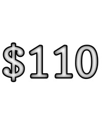 dollar sign on white background $110