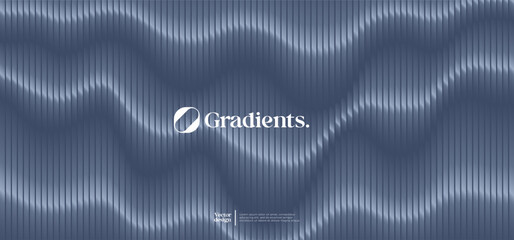 Wavy linear pattern with gradient colors. Vector futuristic background.