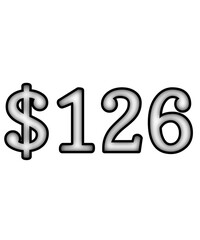 dollar sign on white background $126