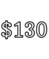 dollar sign on white background $130