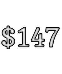 dollar sign on white background $147