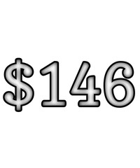 dollar sign on white background $146