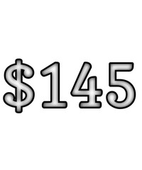 dollar sign on white background $145