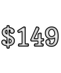 dollar sign on white background $149