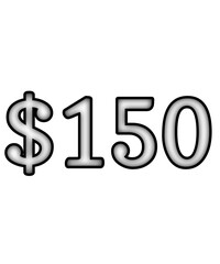 dollar sign on white background $150