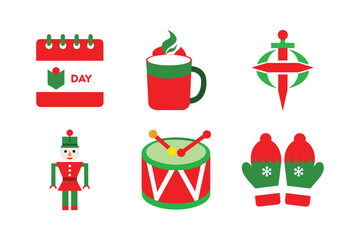 Christmas Icons Festive Holiday Vector Graphics for Winter Designs