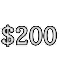 dollar sign on white background $200