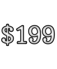 dollar sign on white background $199