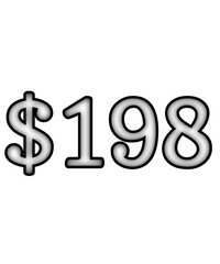 dollar sign on white background $198