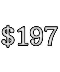 dollar sign on white background $197
