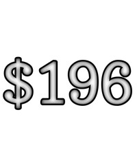 dollar sign on white background $196