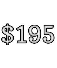 dollar sign on white background $195
